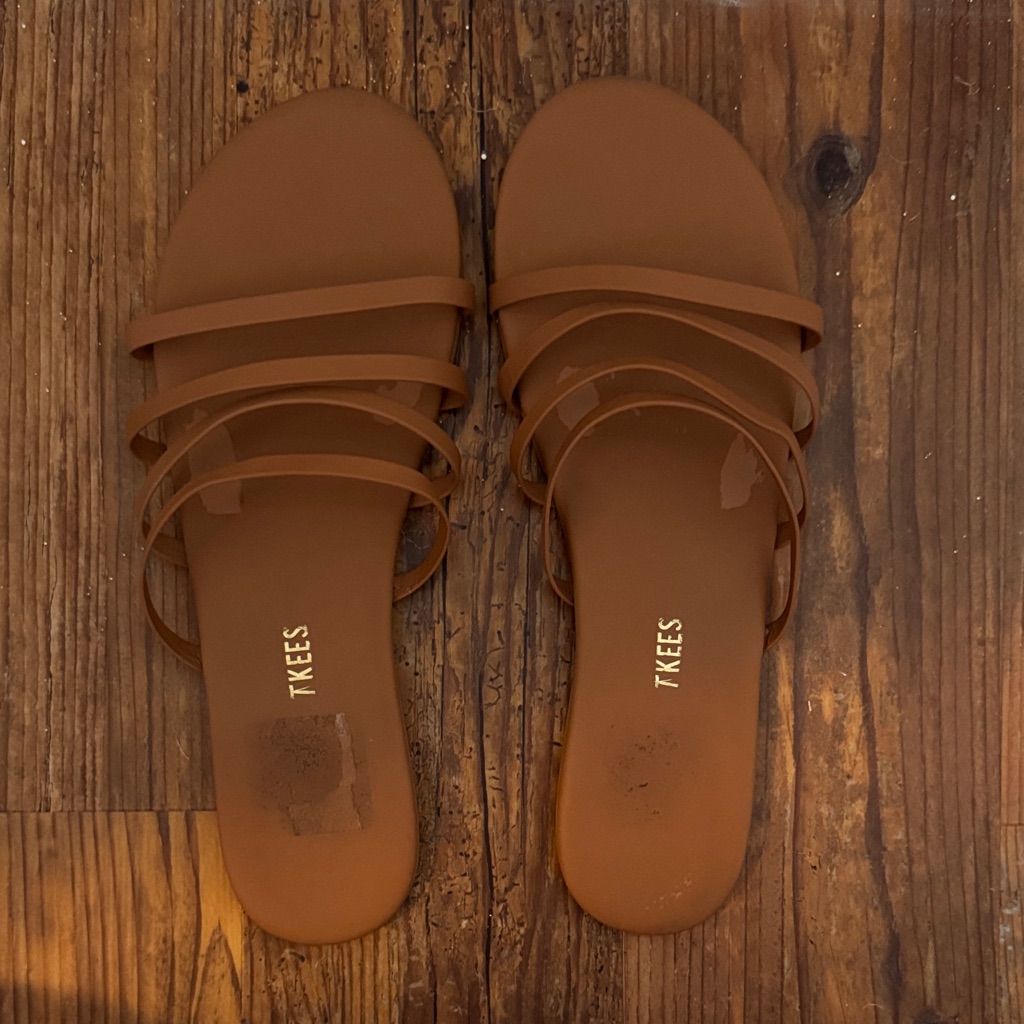 Tkees Women's Multi-Strap Slide Sandals In Cognac Brown